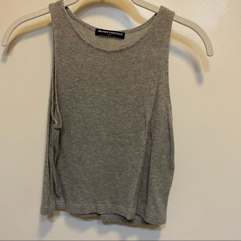 Brandy Melville Ribbed Gray Tank